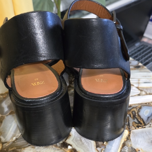 Zara Black Fisherman Sandals with Leather Straps - Picture 3 of 4
